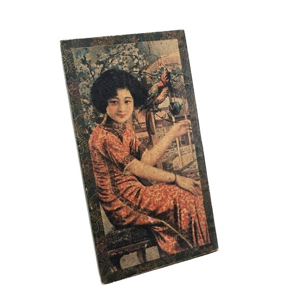 Japanese Woman Snuff Box Paper Asian-Inspired Decorative Sliding JE311 - Picture 9 of 10